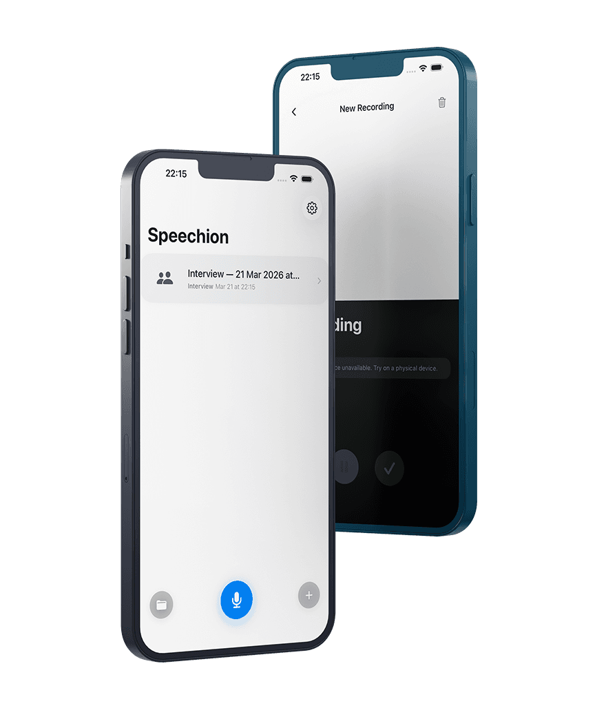 Speechion app — product screenshot